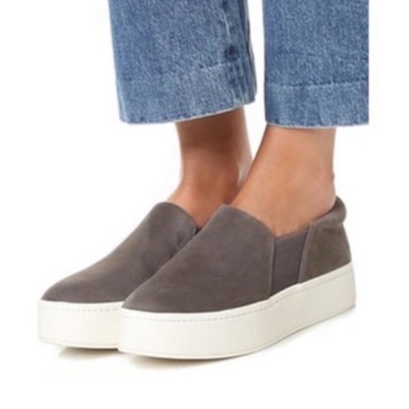 VINCE Platform Slip-On Suede Sneakers - Picture 1 of 15